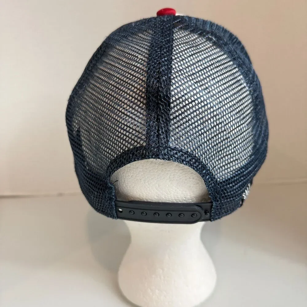 Salt Life Trucker Hat Cap Red White Blue Fish Flag Snapback One Size Fits Most